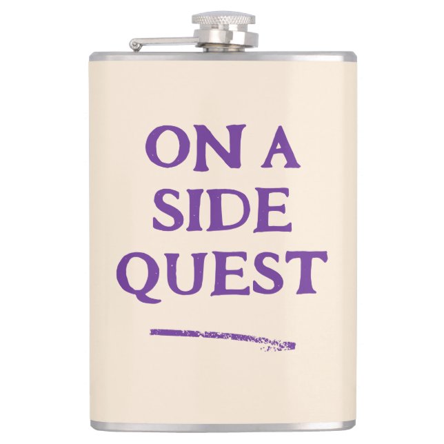 On a Side Quest Vinyl Wrapped Flask Fickplunta (Framsidan)