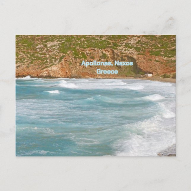 Ön Apollonas på den grekiska ön Naxos Vykort (Framsida)