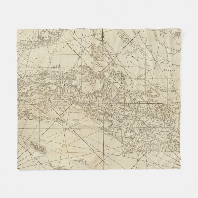 Ön av Kuban med delen av Bahamaen packar ihop Fleecefilt (Framsidan (Horisontell))