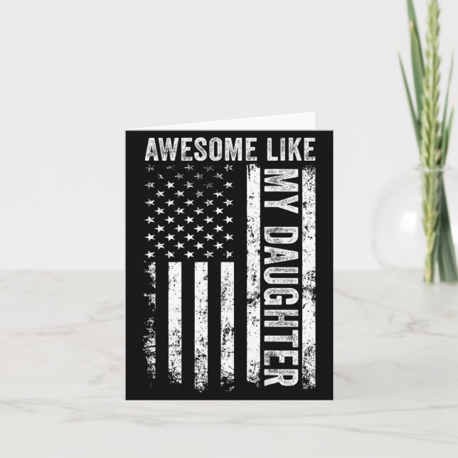 On Back Awesome Like My Daughter Men Funny Fathers Kort (Framsida)