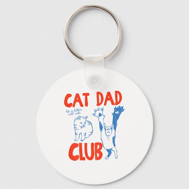(on Back) Cat Dad Club Life Is Better With Cats Fa Nyckelring (Framsida)