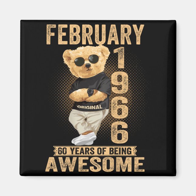 (on Back) February 1966 60th Birthday 60 Years Ted Magnet (Framsidan)