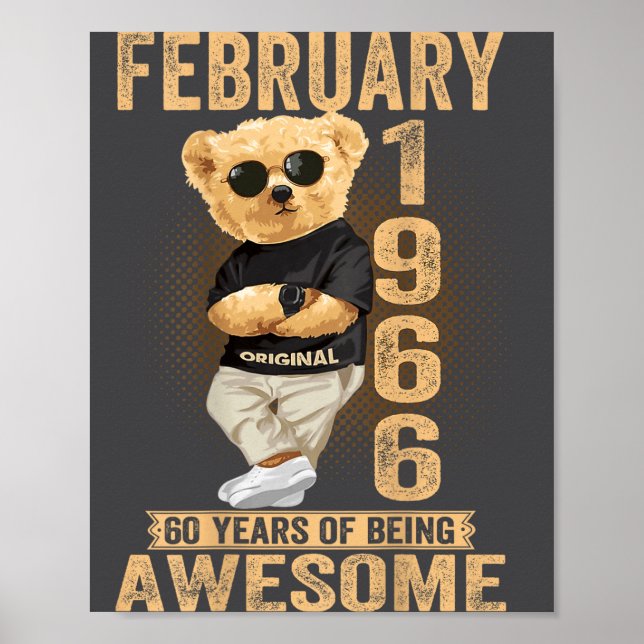 (on Back) February 1966 60th Birthday 60 Years Ted Poster (Framsidan)