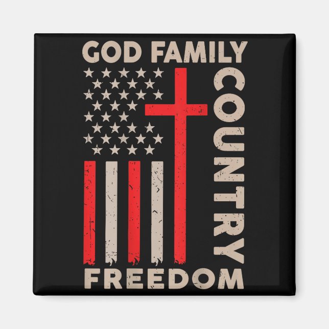 On-back God Family Country Dom Patriotic Christian Magnet (Framsidan)