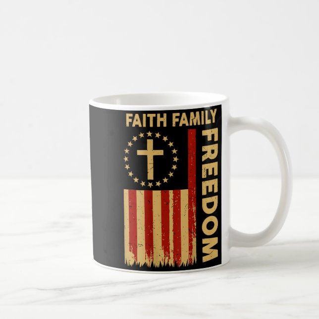 On-back Patriotic Christian Faith Family Dom God C Kaffemugg (Höger)