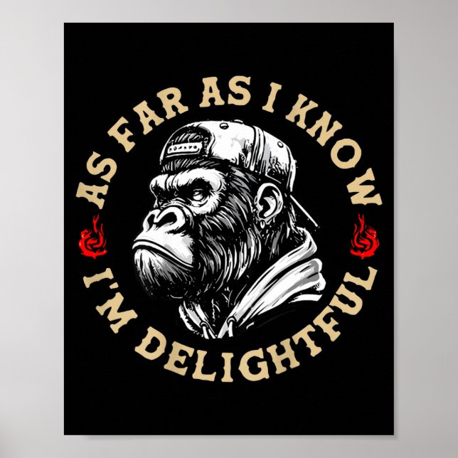 (on Back) Retro As Far As I Know I'm Delightful Fu Poster (Framsidan)