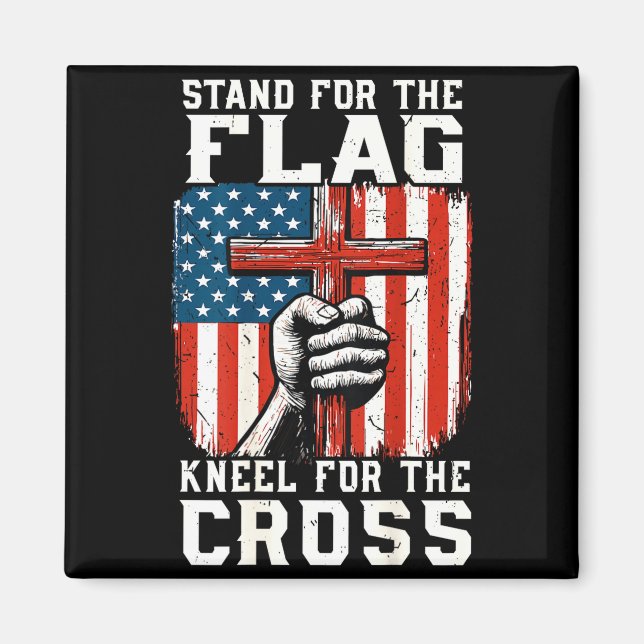 On-back Stand For Flag Kneel Cross Patriotic Chris Magnet (Framsidan)