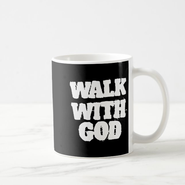 On Back Walk With Jesus God Christian Men Women Sa Kaffemugg (Höger)