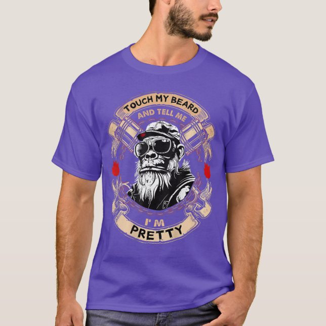 On Backouch My Beard andell Me Im Pretty Monkey fr T Shirt (Framsida)