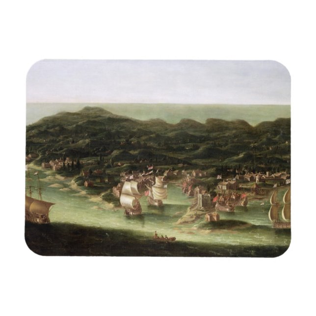 ön Barbados, c.1694 (olja på arbetsyta) Magnet (Horisontell)