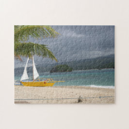 Ön Beach Boat Paradise Jigszle Puzzle Pussel