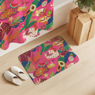 Ön blommar och frukter i Fuchsia Badrumsmatta