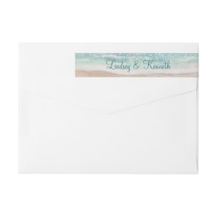 Ön Breeze Pawarden Beach Scene Monogram Bröllop Etikettband