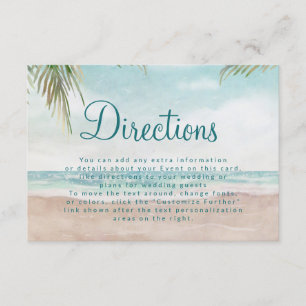 Ön Breeze Tropical Beach Wedding Directions Tilläggskort