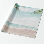 Ön Bris Målade Strandscen Bröllop Presentpapper<br><div class="desc">Ön Bris Målade Strandscen,  med Havsvågor,  Sandstrand och Palmträd,  med en vacker tealblå himmel. En Sommar Tropisk Strand,  Eller resemål bröllopsdesign. En trendig Magisk designpresentpapper!

 ~ Kontrollera min butik för att se hela brölloppssviten för denna design!</div>