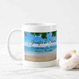 Ön Bröllop i Tropiska Beach Vacation Kaffemugg