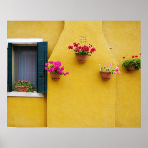 Ön Burano, Burano, Italien. Färgglada Burano 3 Poster