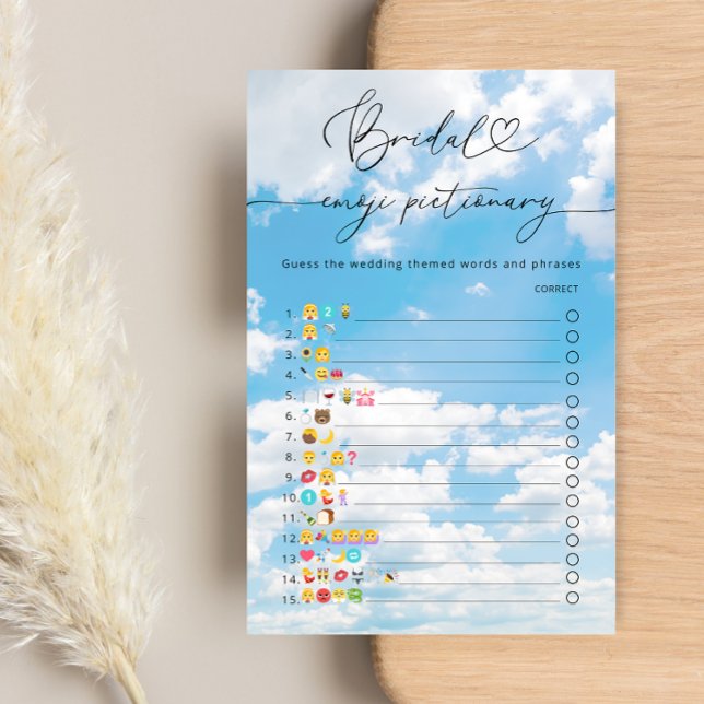 On Cloud 9 Bröllopsdusch Emoji Pictionary Spel (Skapare uppladdad)