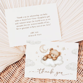 On Cloud Nine Neutral Teddy Bear Baby Shower Tack Kort
