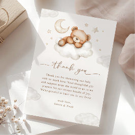 On Cloud Nine Neutral Teddy Bear Baby Shower Tack Kort