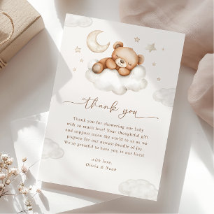 On Cloud Nine Neutral Teddy Bear Baby Shower Tack Kort