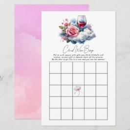On Cloud Wine Bridal Shower Bingo-spel