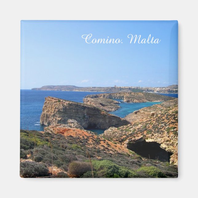 ön Comino på Malta Magnet (Framsidan)