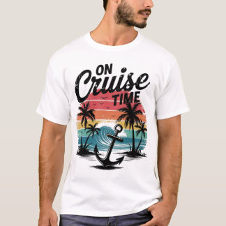 On Cruise Time Coconut Tree Summer Vacation  T Shirt