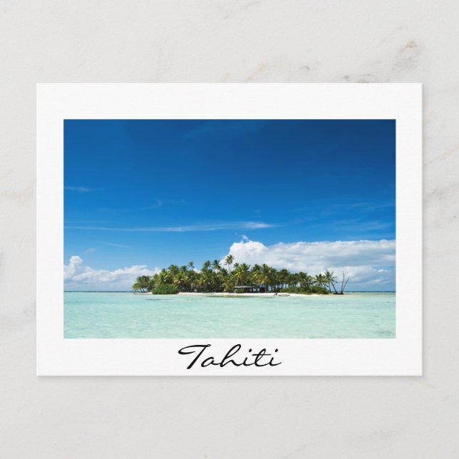 Ön Desert i pacific with Tahiti vycard Vykort (Framsida)