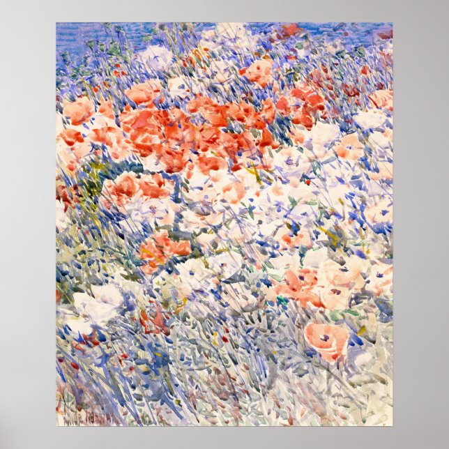 Ön Garden - Childe Hassam - Impressionism Poster (Framsidan)