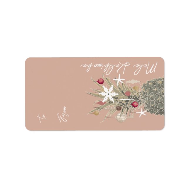 Ön Gräs, julgåva från Hawaiian Stil Adressetikett (Framsidan)