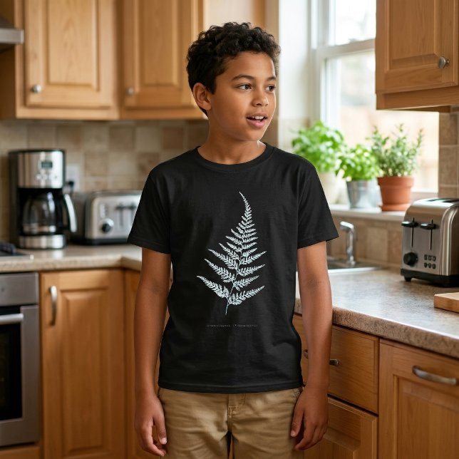 Ön Guldbaksormbunks, Pityrogramma chrysophylla T Shirt (Island Goldback Fern, Pityrogramma chrysophylla. Boy Basic Black T-Shirt)