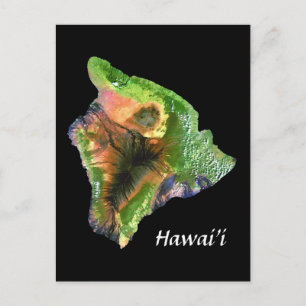 ön Hawaii från Space Landsat Image Vykort