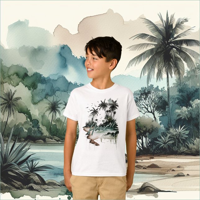 ön Hawaii Tropical Handflatan Träd T Shirt (Skapare uppladdad)