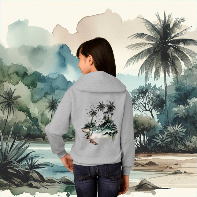 ön Hawaii Tropical Handflatan Träd T Shirt (Skapare uppladdad)