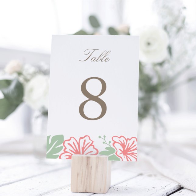Ön Hibiscus-Bordsnummer Card Bordsnummer (Skapare uppladdad)