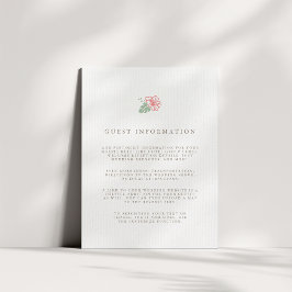 Ön Hibiscus Bröllop Guest Information Tilläggskort