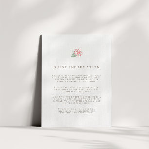 Ön Hibiscus Bröllop Guest Information Tilläggskort