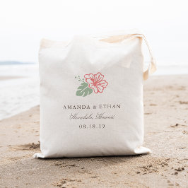 Ön Hibiscus Destination Wedding Favor Tygkasse