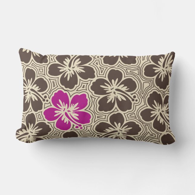 ön Hibiscus Hawaiian Reversible Lumbar Pillow Lumbarkudde (Framsida)