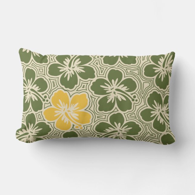 ön Hibiscus Hawaiian Reversible Lumbar Pillow Lumbarkudde (Framsida)