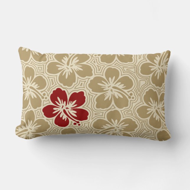 ön Hibiscus Hawaiian Reversible Lumbar Pillow Lumbarkudde (Framsida)