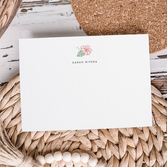 Ön Hibiscus Personlig Stationery Flata Card Anteckningskort (Skapare uppladdad)