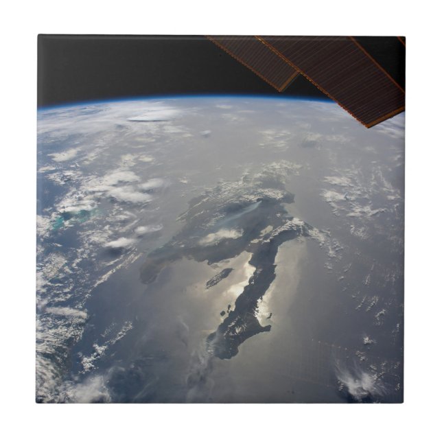 ön Hispaniola med Sunglin Kakelplatta (Framsidan)