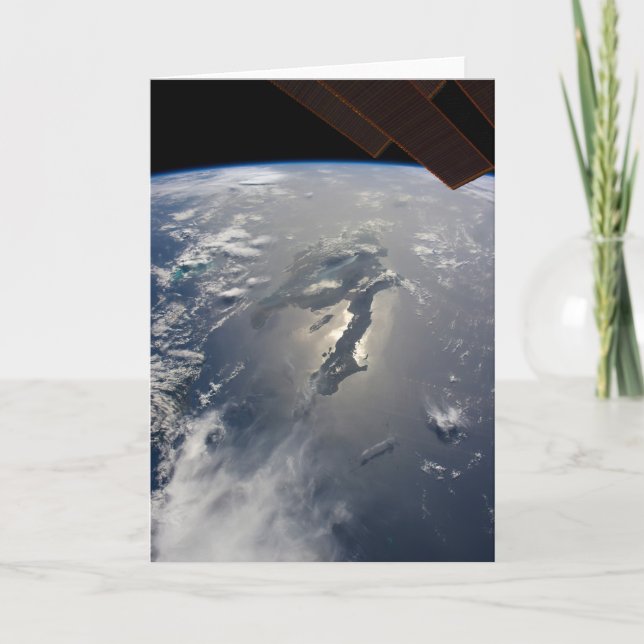ön Hispaniola med Sunglin Kort (Framsida)