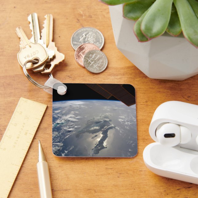 ön Hispaniola med Sunglin Nyckelring (Skrivbord)