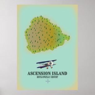 Ön i Ascension, ett briljant utomeuropeiskt territ Poster