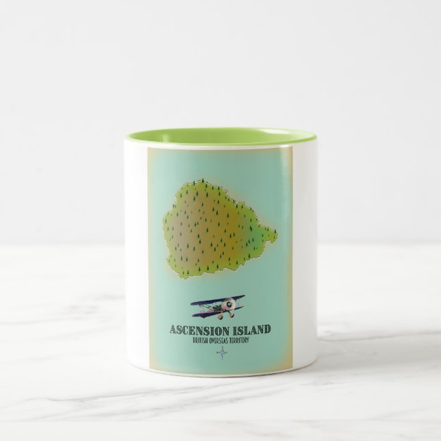 Ön i Ascension, ett briljant utomeuropeiskt territ Två-Tonad Mugg (Center)