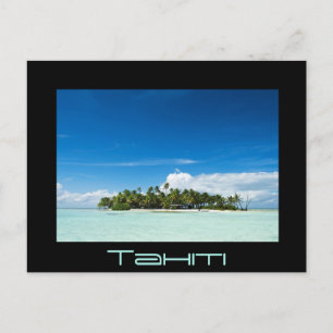 Ön i det pacifistiska svarta Tahiti-vykortet Vykort