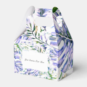 Ön Lila Lilac Tropical Handflatan Löv Bröllop Presentaskar